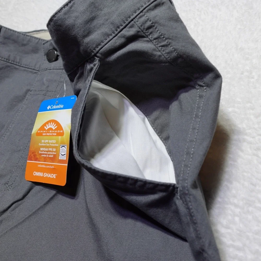 Columbia Flex ROC Pant Mens 38x34 Gray Straight Leg Regular Fit Omni-Shade
